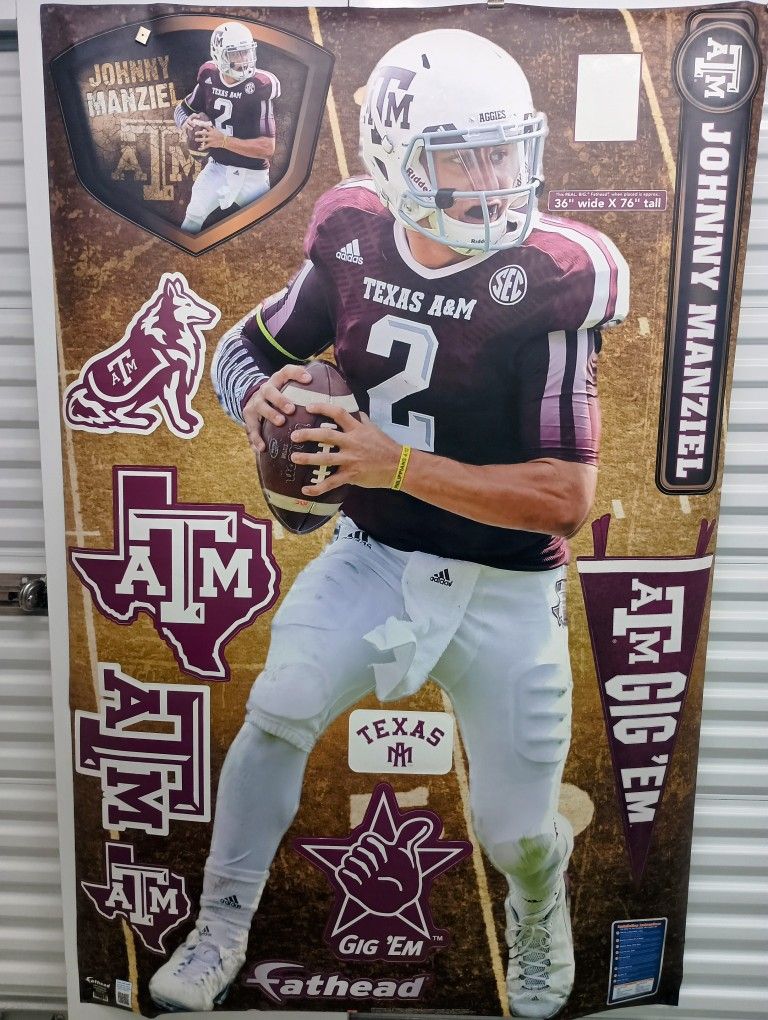 Texas A&M Johnny Manziel Lifesize Wall Decal By Fathead