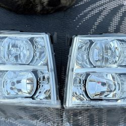 07-13 Chevy Silverado Chrome Clear Headlights 