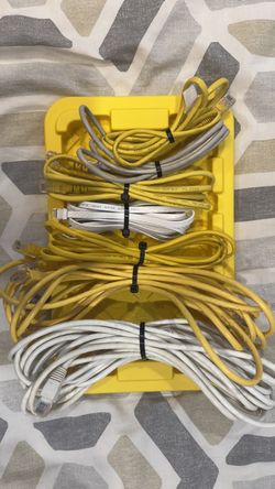 Networking Cable Bundle - 7 Ethernet Cables, Cat5e and Cat6A