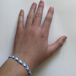 Blue and White Braided Bracelet 