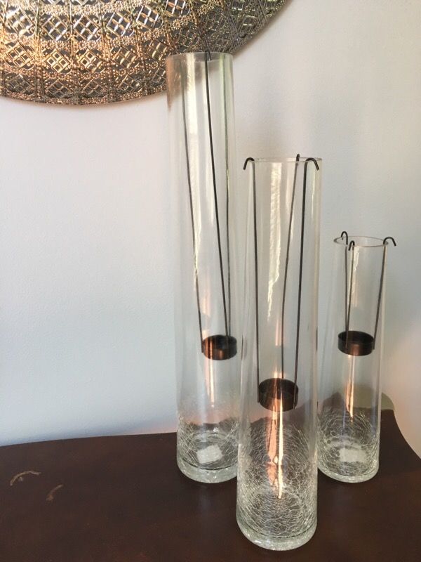 Glass candle holders