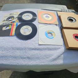 Used Lot of 40 Mixed Genre 45 RPM Vinyl Records (7" Singles)
