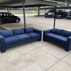 Used Blue Couch And Loveseat
