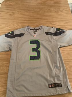Youth Large(14-16) Grey Russell Wilson #3 Nike On field Seahawks Jersey. Perfect Condition.