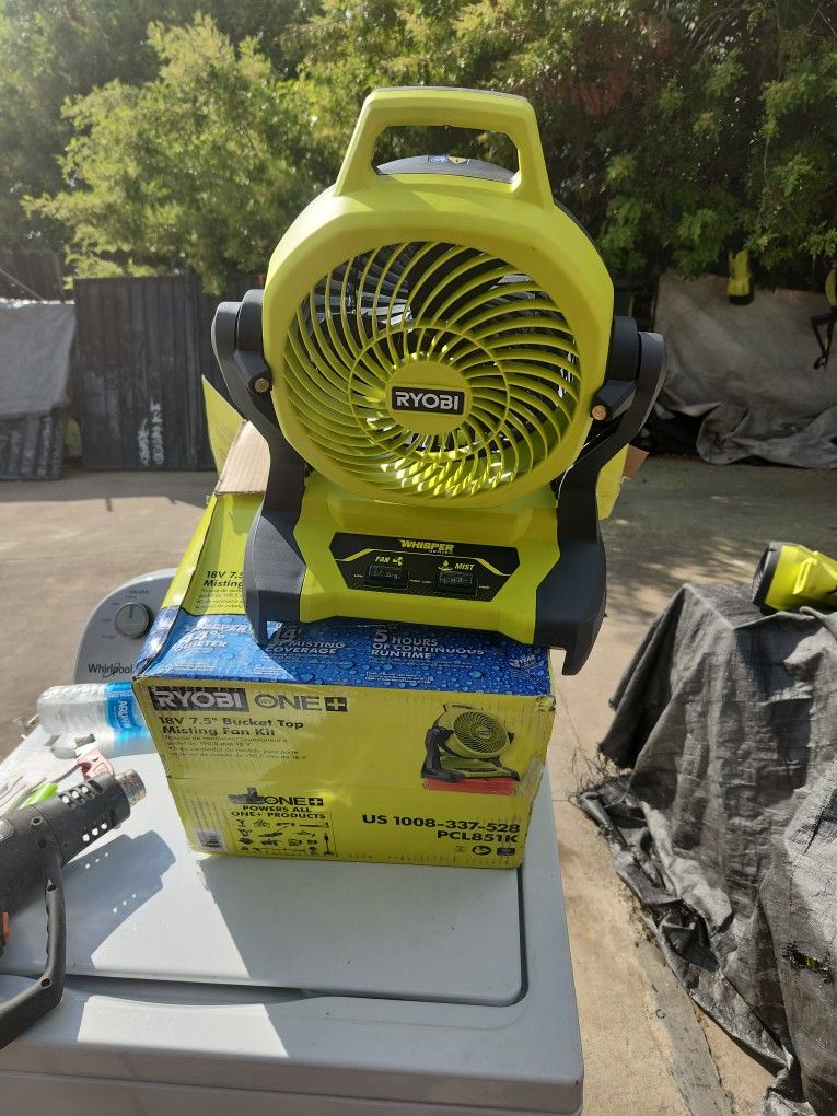 ONE+ 18V Cordless 7-1/2 in. Bucket Top Misting Fan Kit with 1.5 Ah Battery and Charger