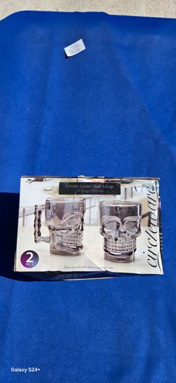 Smoke Luster Skull Mug. New. 17.6 oz 2 pack