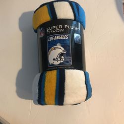 Los Angeles Chargers super plush throw. 