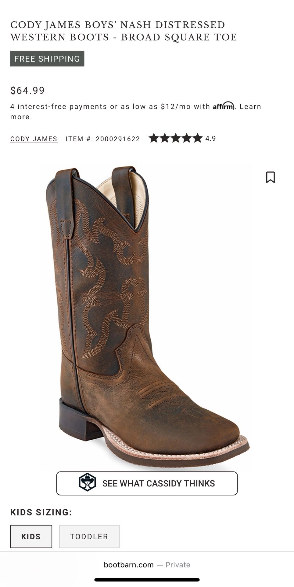 Cody James Unisex Cowboy Boots