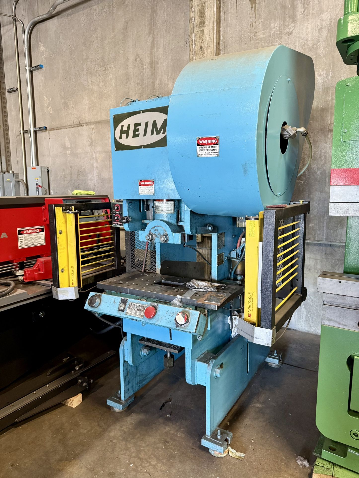 Heim OBI Punch Press 32 Tons With Air Clutch and Safety Light Curtains 