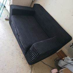 Corduroy black pull out couch
