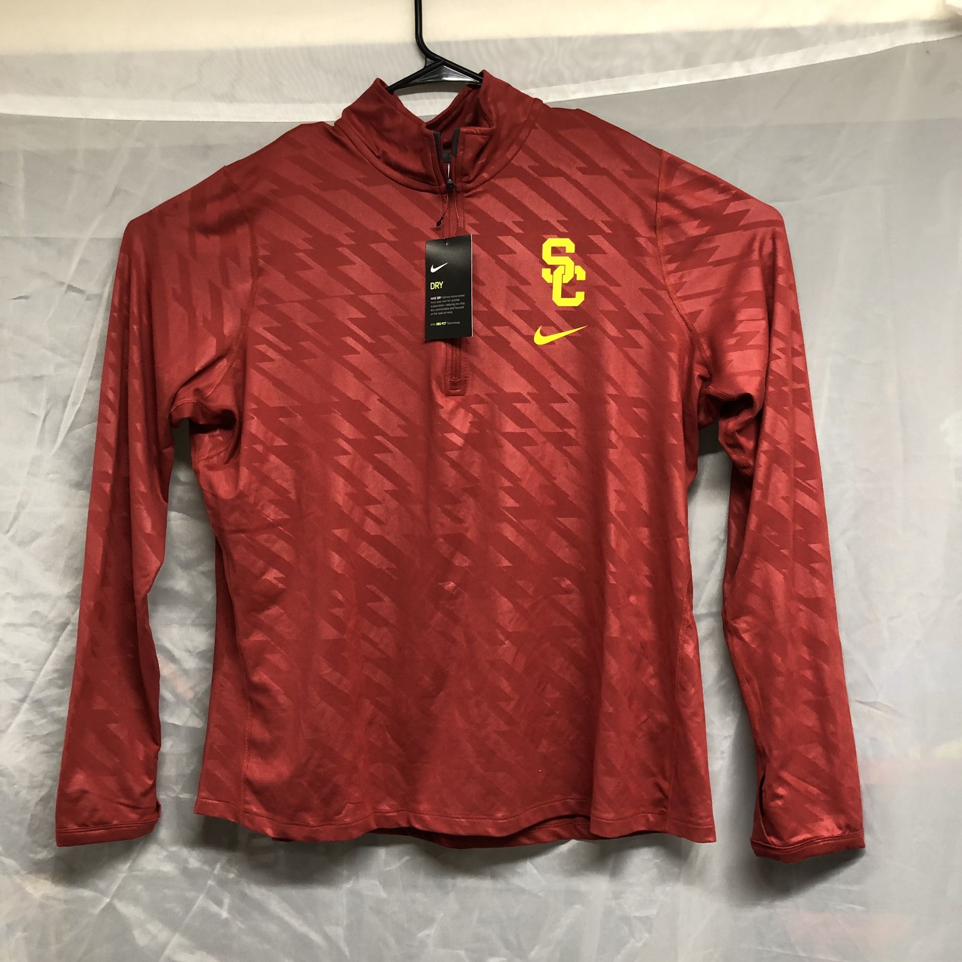 NWT $75 USC Trojans Women's NIKE Dri Fit Jacket Red Quarter Zip XXL