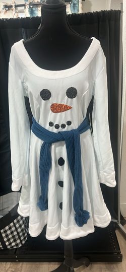Snowman HolidayDress with Scarf