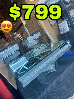 Beautiful New Three-Tier Noralie Coffee Table & 2 End Tables Set Only $799!!! Original Price $3,413!