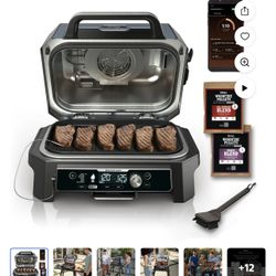 Parrilla Ninja Woodfire ProConnect 20"176OW Electric Outdoor Grill With Digital Display
