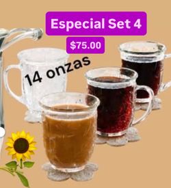 Nuevas Tazas Para Cafe set De 4 Especial $75.00 Princess House Ventas Finales