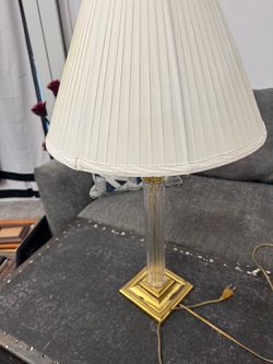Table Lamp with Gold Base and White Shade