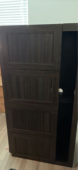 Dark Brown Wood Storage Cabinet