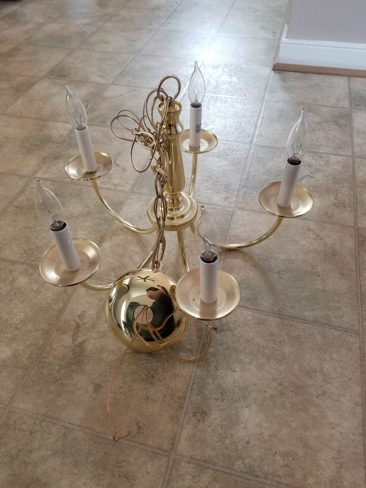 Brass chandeliers