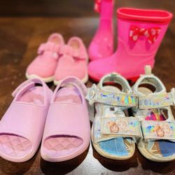 Baby/Toddler Girl 4 Pack: Size 6 Assorted Shoes, Sandals, & Boots: Pink & Frozen