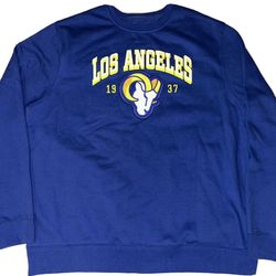 Los Angeles Rams 1937 Blue Pullover Crewneck Sweatshirt Mens Large & XL New