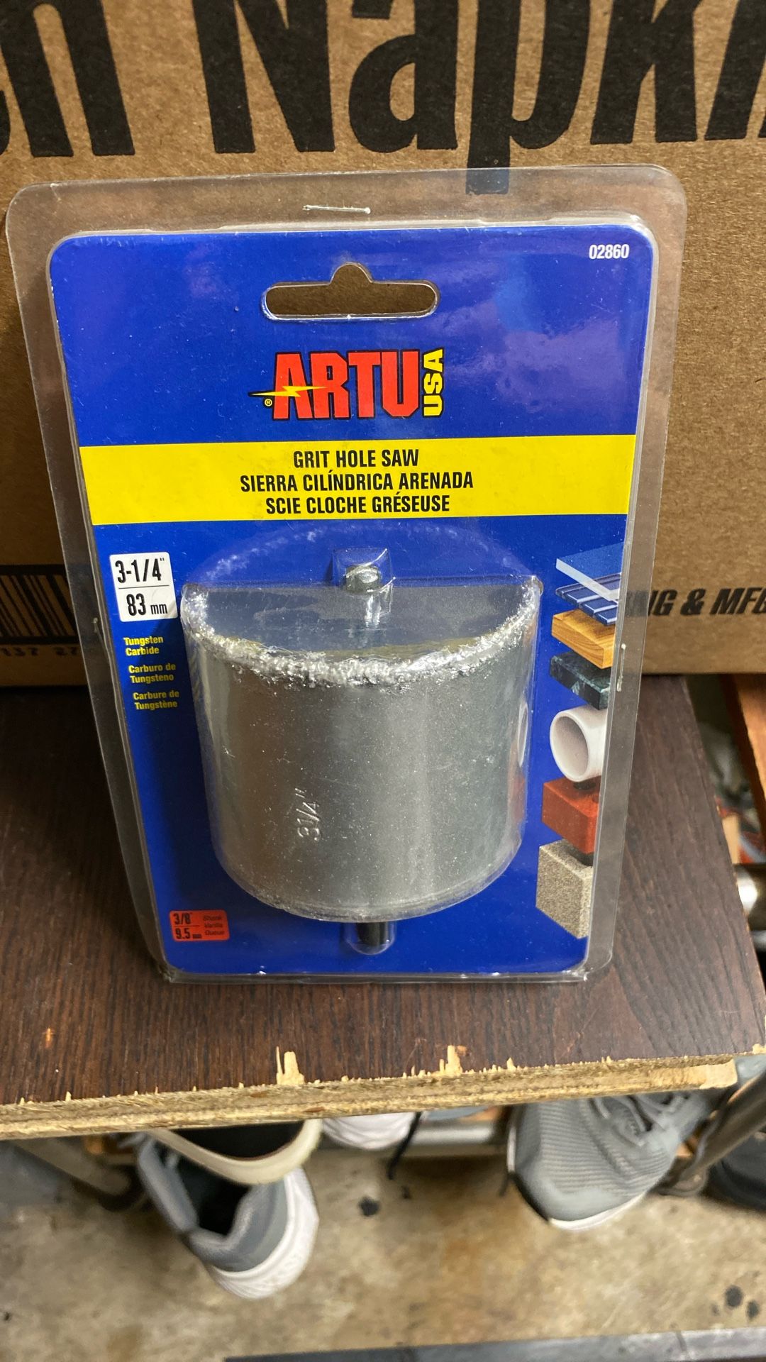 3-1/4 Inch Grit Hole Saw.