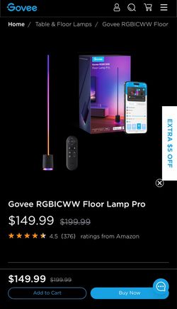 Govee RGBICWW Floor Lamp Pro Smart LED Light Alexa Google Home Matter