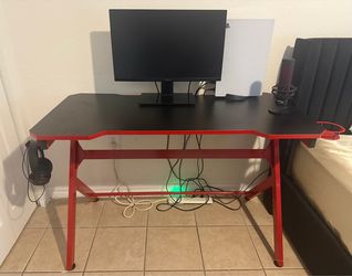 Red and Black Gaming Desk