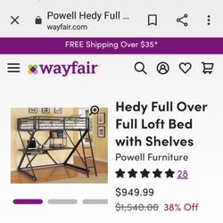 Hedy Full Size Loft Bed With Computer Desk An Shelves