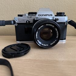Olympus OM-10 SLR Film Camera W/50mm Lens Kit 