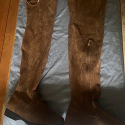 Thigh High Tie Brown Boots 