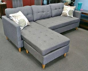 New blue grey polyfiber sectional