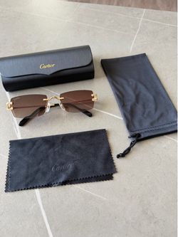 Cartier Rimless Sunglasses with Case (Gold)