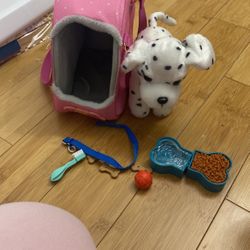 Plush Dalmatian And Dog Carrier Toy