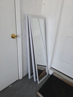 White Frame Rectangular Wall Mirror –