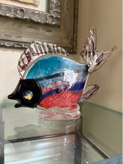 Murano Glass Fish Statue