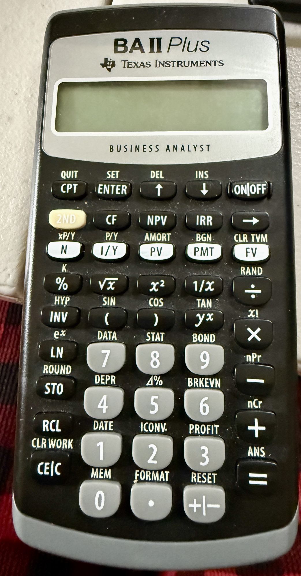 Texas Instruments BA II PLUS Business Analyst Calculator Tested Working No Cover