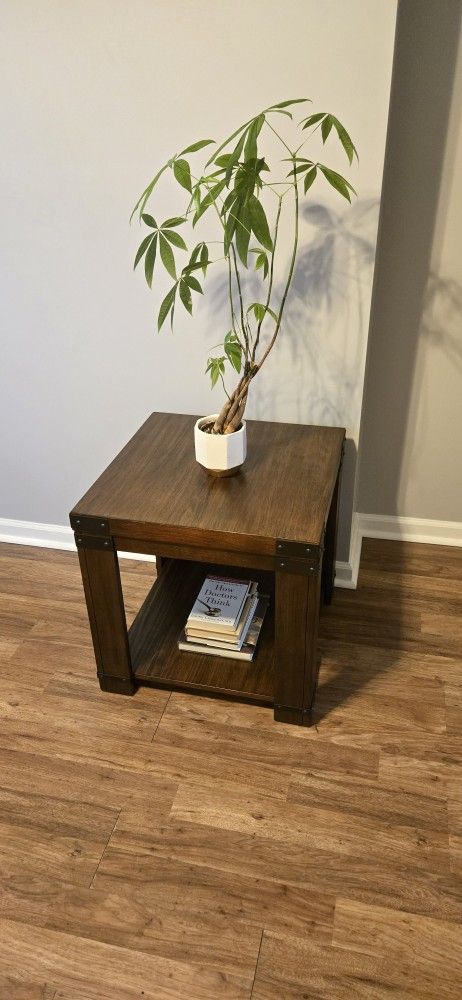 Cherry Wood Arusha Collection End Table With Open Bottom Shelf - Designed By Steve Silver Co.