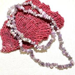 Long Amethyst Nugget Necklace 