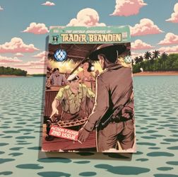 The Untold Adventures Of Trader Brandon No. 2 June REPRINT Comic Brandon Kleyla. Excellent Condition. The image features the cover of The Untold Adven