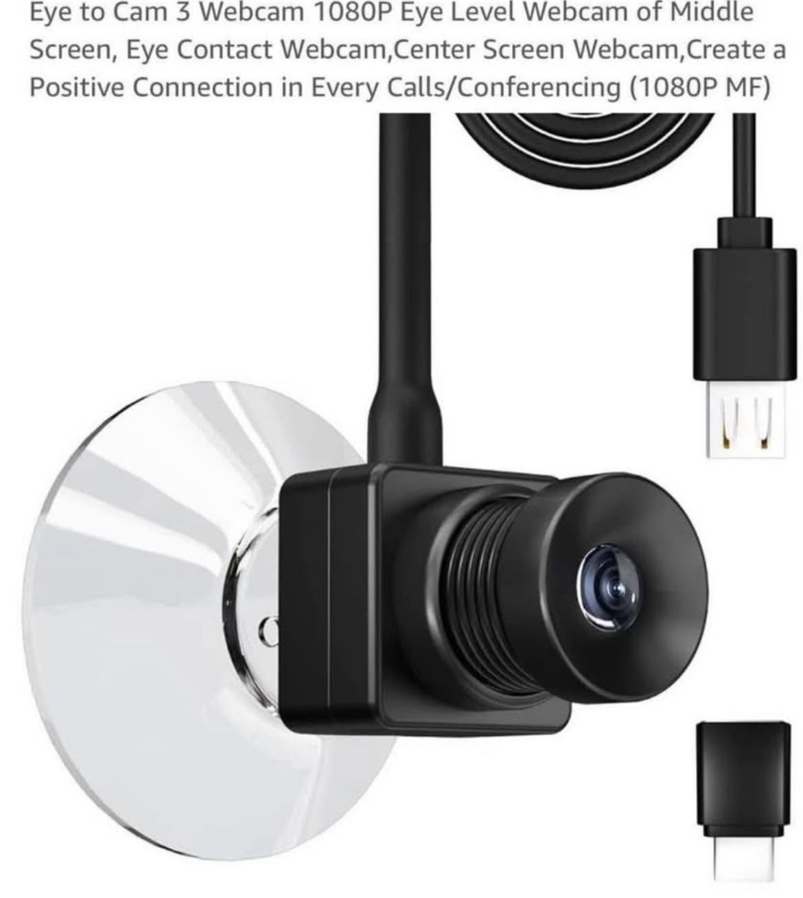 Eye to Cam 3 Webcam 1080P Eye Level Webcam of Middle Screen, Eye Contact Webcam,Center Screen Webcam