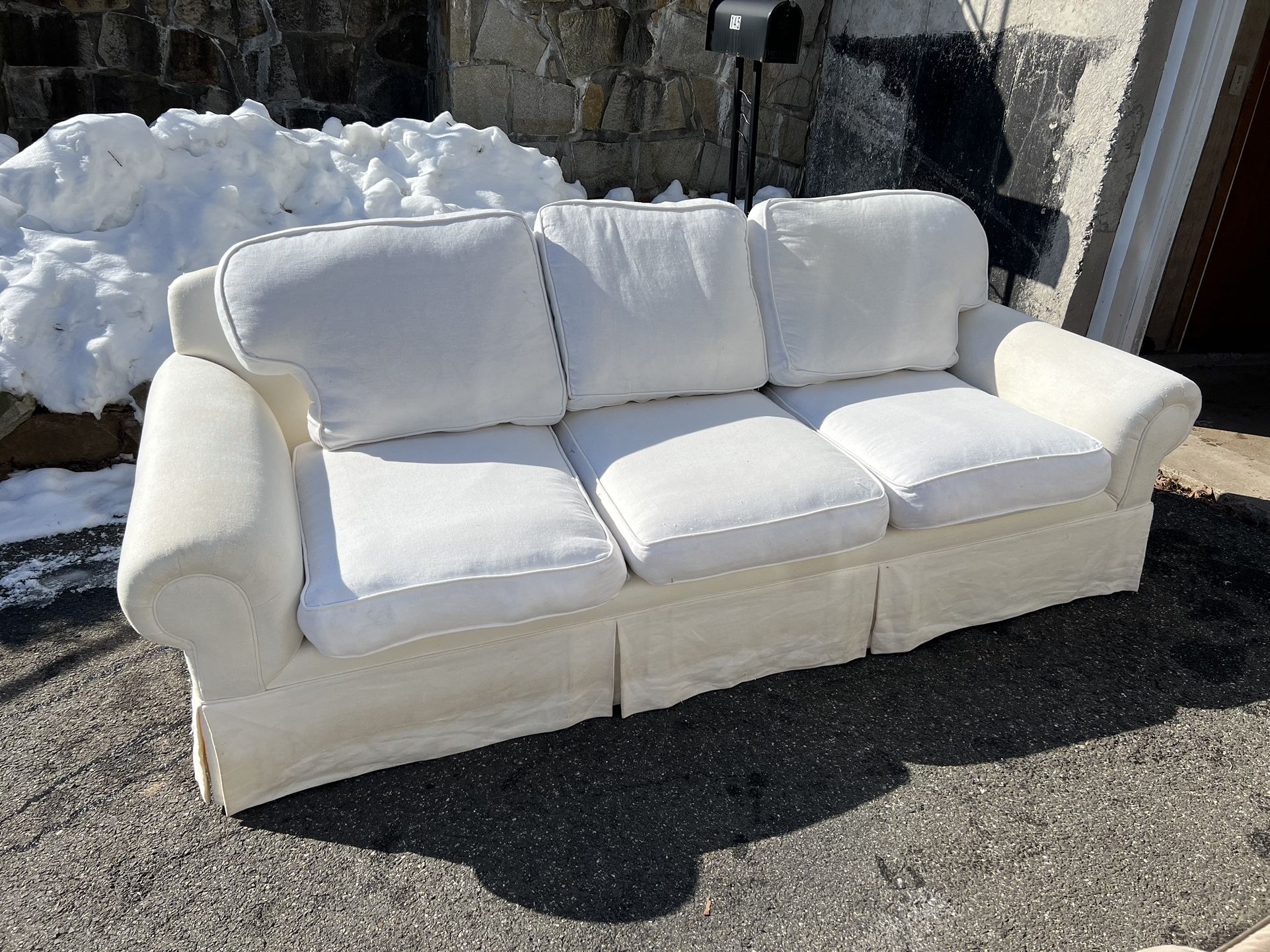 ***FREE DELIVERY *** White Ralph Lauren 3 Seat Sofa 