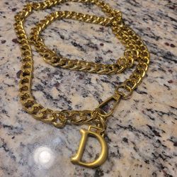 Gold Chain D Waist Necklace Bracelet Multipurpose 