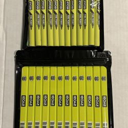 🆕 RYOBI 12 Pack RYOBI Fine Tip Markers & 12 Pack RYOBI Carpenter Pencils