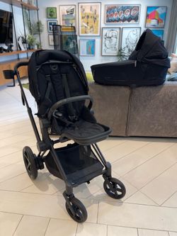 CYBEX PRIAM MATTE BLACK - Complete set - Frame, Bassinet & Seat