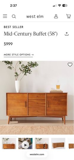 West Elm Mid-Century Buffet 58”