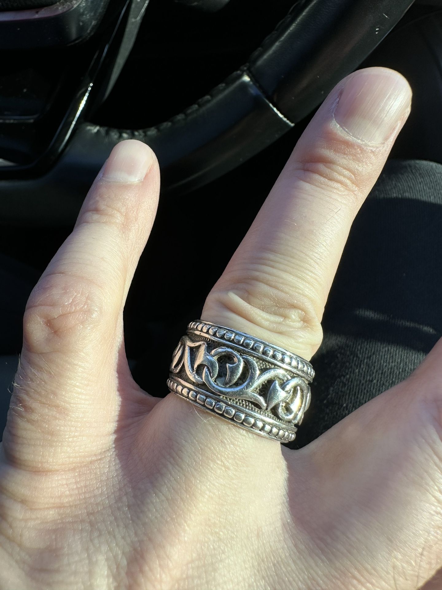 SCOTT KAY UnKaged Sparta Engraved Knotted Vine Band Style Ring MEN-14MM-SIZE 10 1/5