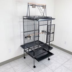 (NEW) $155 Large 68-inch Tall Bird Cage with Rolling Stand for Parrots Parakeets Cockatiel Lovebird
