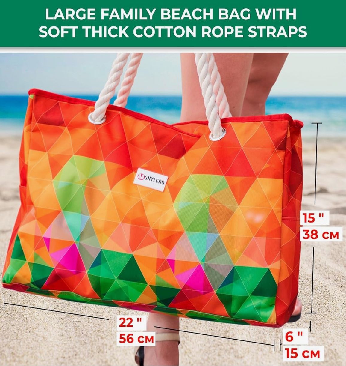 Large Family Size Beach Bag Pool Bag Colorful Like New
