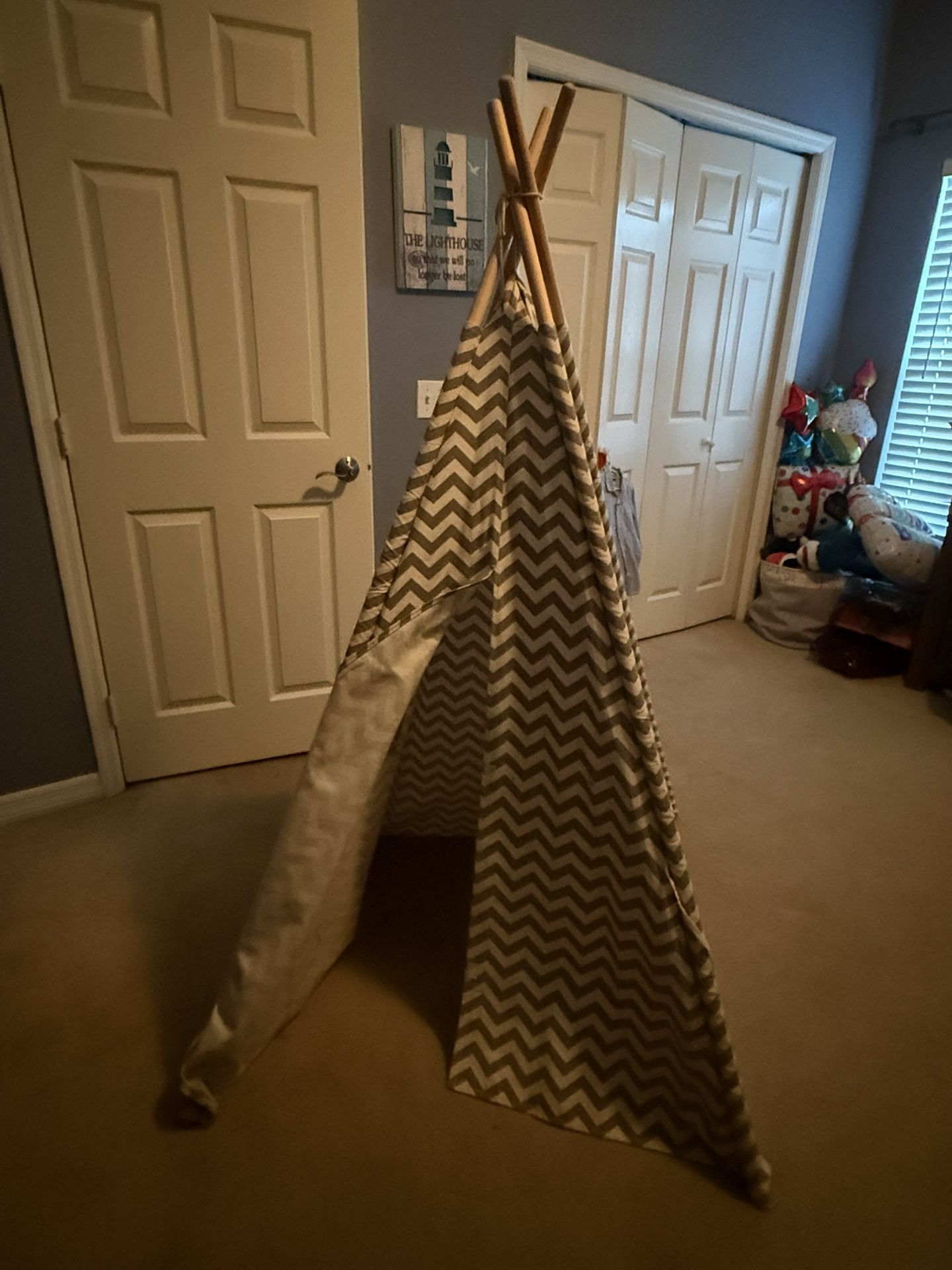 Canvas Kids Teepee Play Tent, 4-Pole Style, 5-Foot Tall