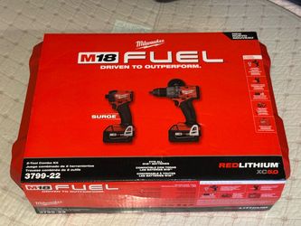 milwaukee m18 fuel Hammer Drill & SURGE Impact Driver Combo w/ 2 - 5.0 Ah Batteries Model # 3799-22